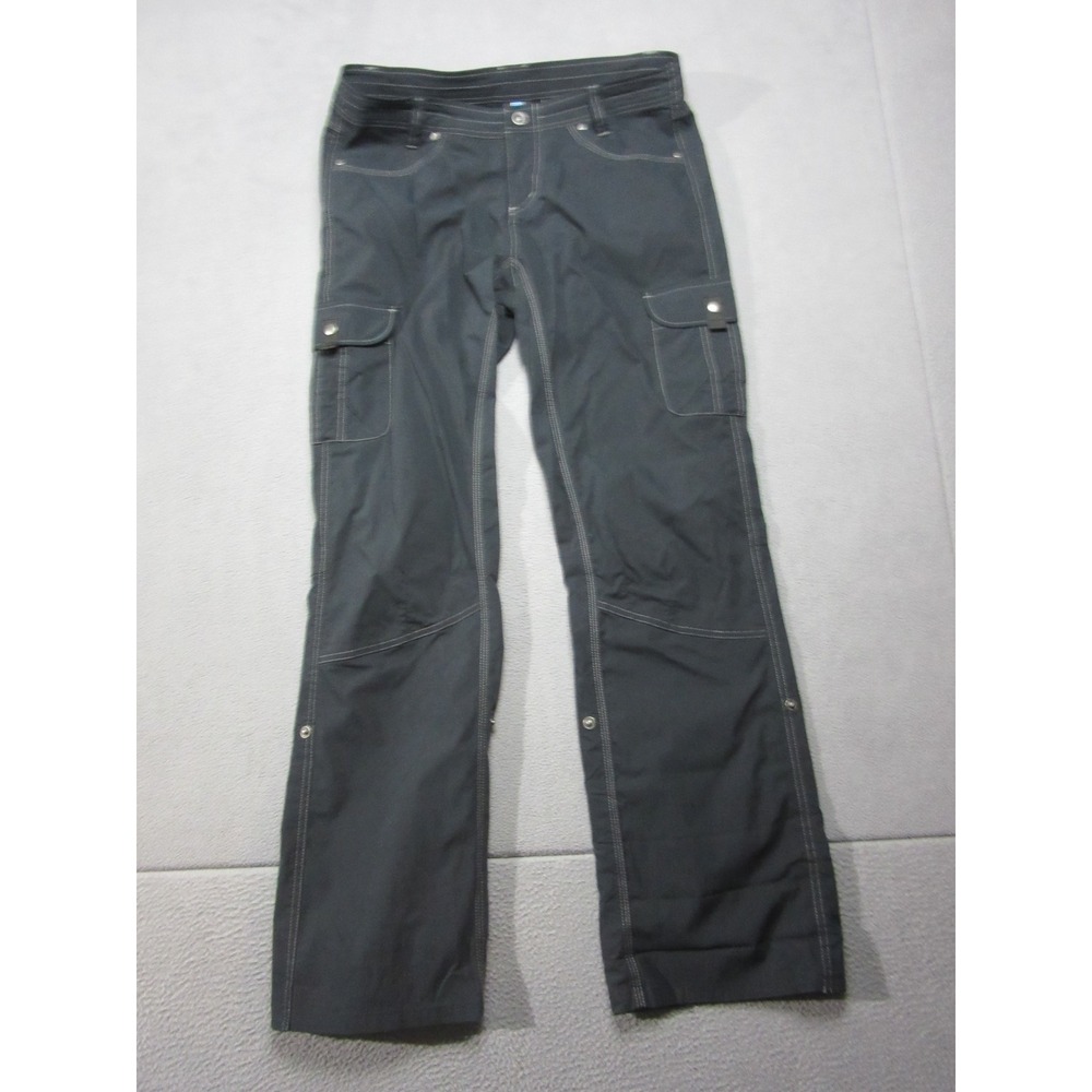 Kuhl Pants Womens 12 Gray Hiking Cargo Pockets Outdoor Straight Leg